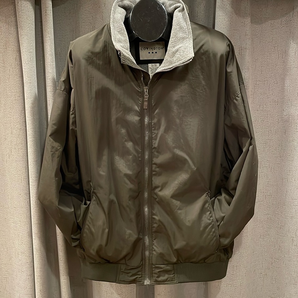 Covington Men’s Winter Jacket Size XL Army Green with Warm Grey Fleece Interior
